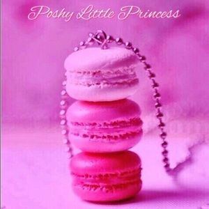 Pink French Macaron Trio Stack Necklace